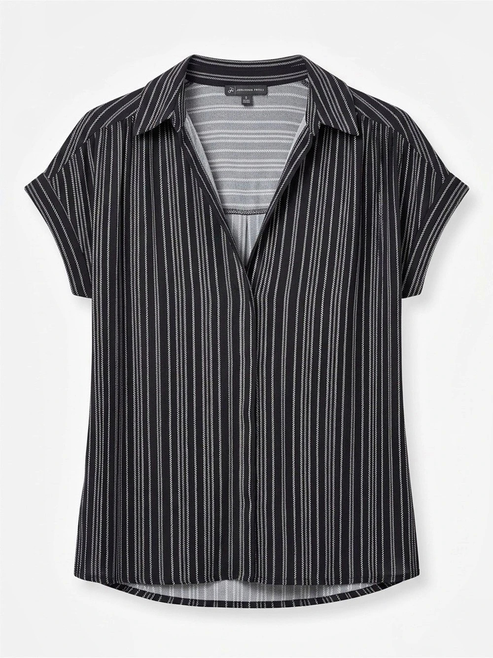 Adrianna Papell Striped Blouse in Navy Blue & White